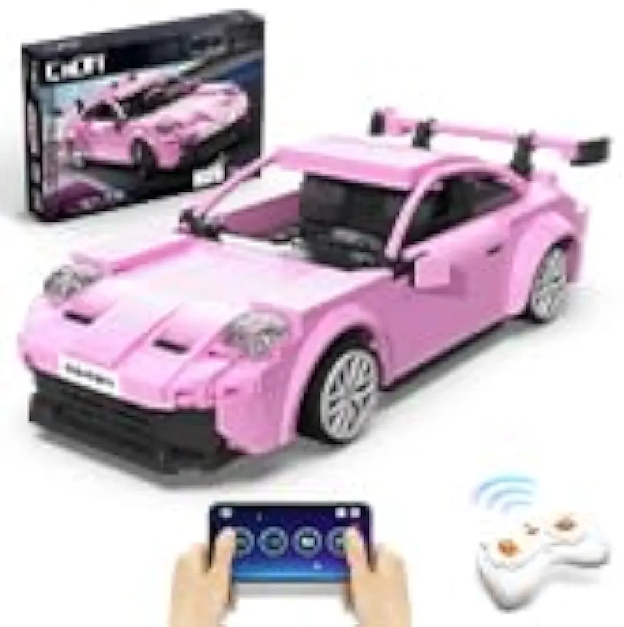 CaDA Remote Control Car Building Kit, STEM RC Car Blocks Toys for Girls Age 8+, APP Scratch Programming Educational Project Ideal Gift Construction Vehicles Collection Model Set for Kids Adults