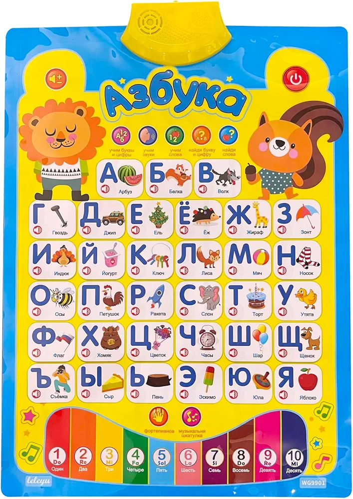 Russian Alphabet Poster for Kids,Russian Toys with Native Speakers,Learn Russian for Dummies All in One,Russian Books for Kids