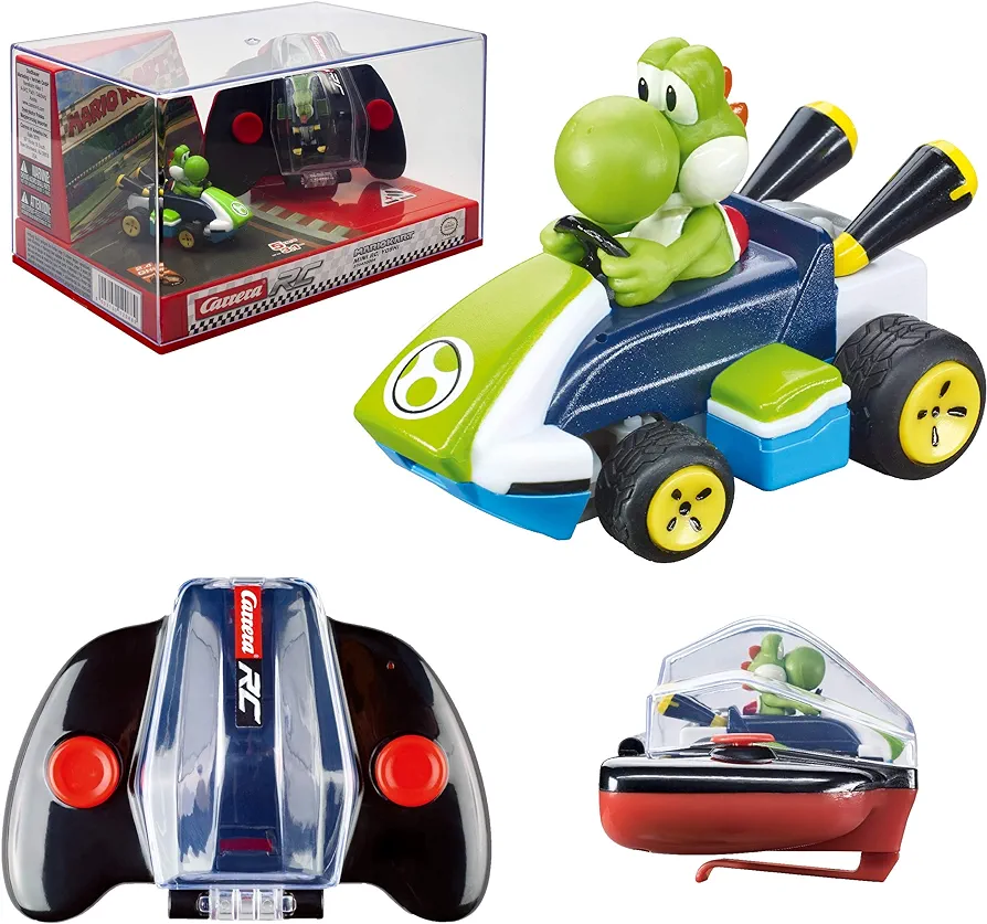 Carrera RC Nintendo Mario Kart 2.4 GHz Mini Collectible Radio Remote Control Toy Car Vehicle - Yoshi