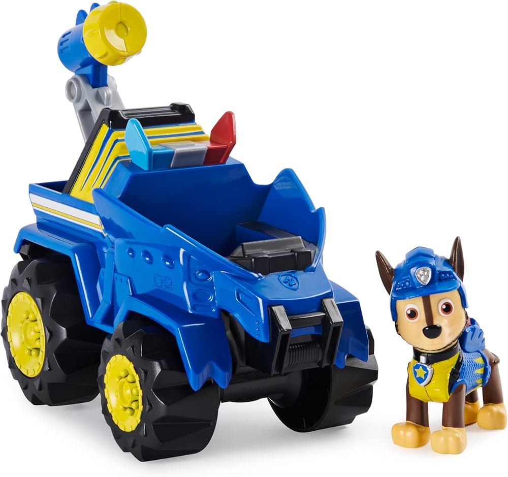 Paw Patrol, Dino Rescue Chase’s Deluxe Rev Up Vehicle with Mystery Dinosaur Figure