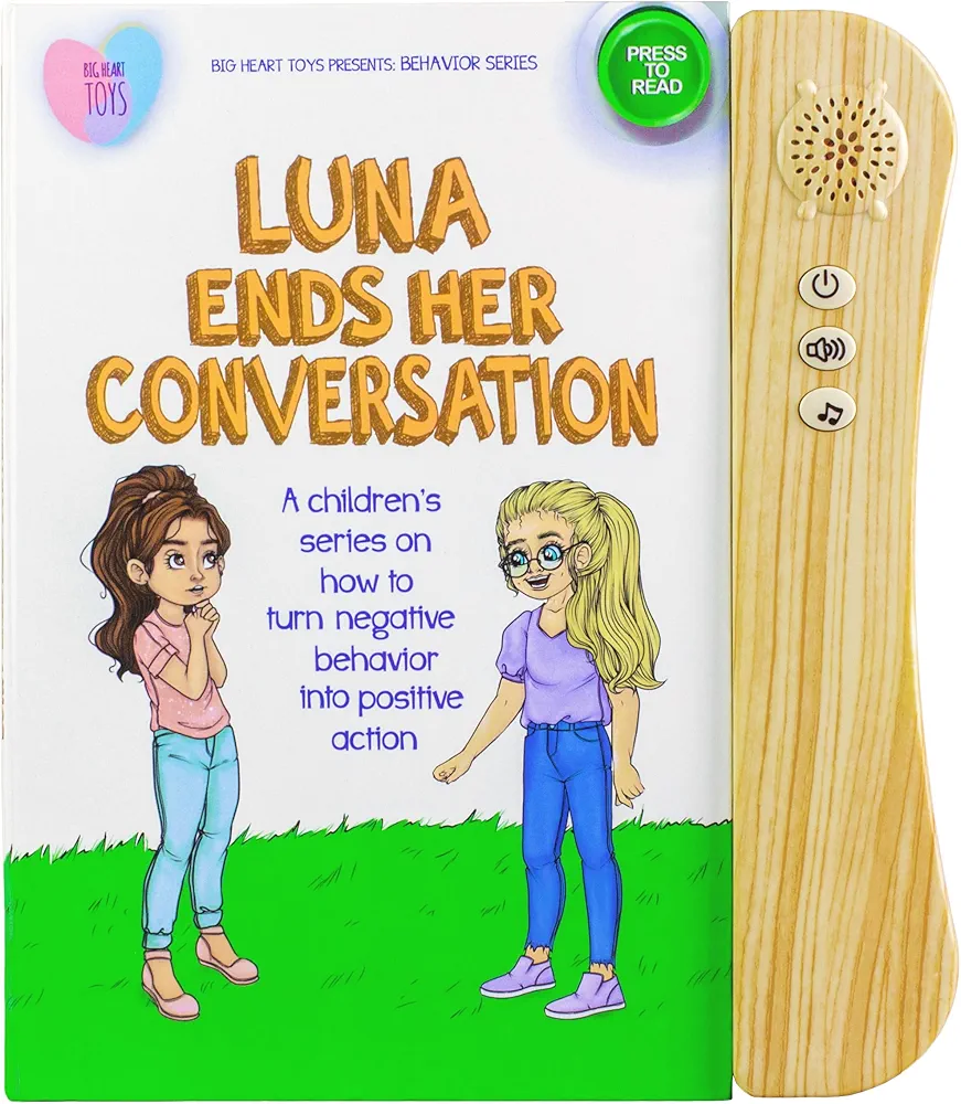 Luna Ends Her Conversation - Interactive Sound Books for Kids (Behavior Series), Hardcover Childrens Books on Social Skills & Emotional Regulation by Big Heart Toys