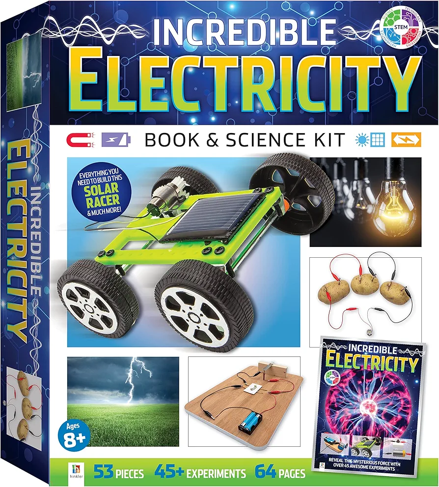 Curious Universe: Incredible Electricity (us ed) - Book & Science Kit - STEM, Create Electrical Circuits, Conduct Over 45 Experiments, Includes 53-Pieces, 64-Page Book, Learning & Education, Medium