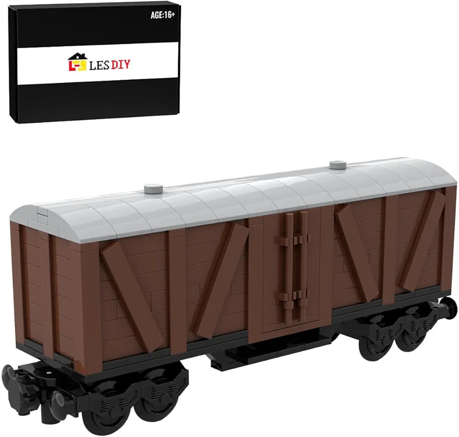 MINDEN Train Building Set, MOC-78793 Stud Wide Old Style Box Car 4 Axis Train Model, Top Present for Boys and Girls, for Train Enthusiasts Lovers, 421PCS