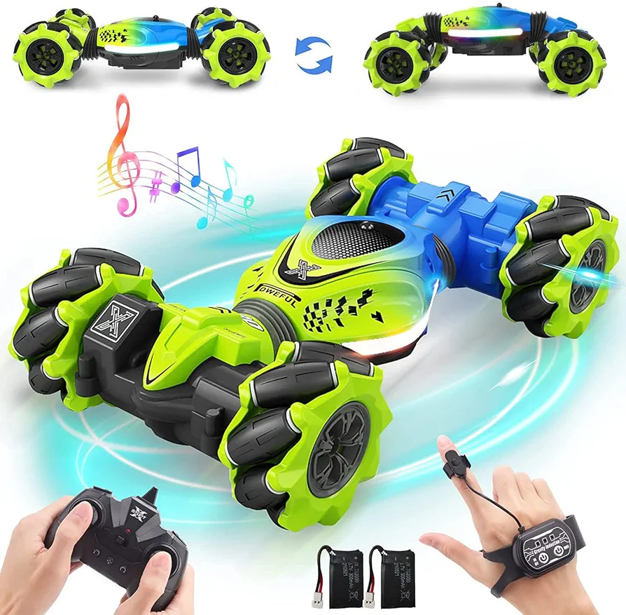 Dysaim Gesture RC Car Hand Controlled Stunt Car for 6-12 yr Boys Girls, 2.4GHz Remote Control Gesture Sensor Toy Cars Drift Twist Car with Light Music for Kids Birthday Xmas Gift