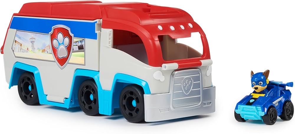 Paw Patrol: The Mighty Movie, Pup Squad Patroller Toy Truck, with Collectible Mighty Pups Chase Pup Squad Toy Car, Kids Toys for Boys & Girls Ages 3+