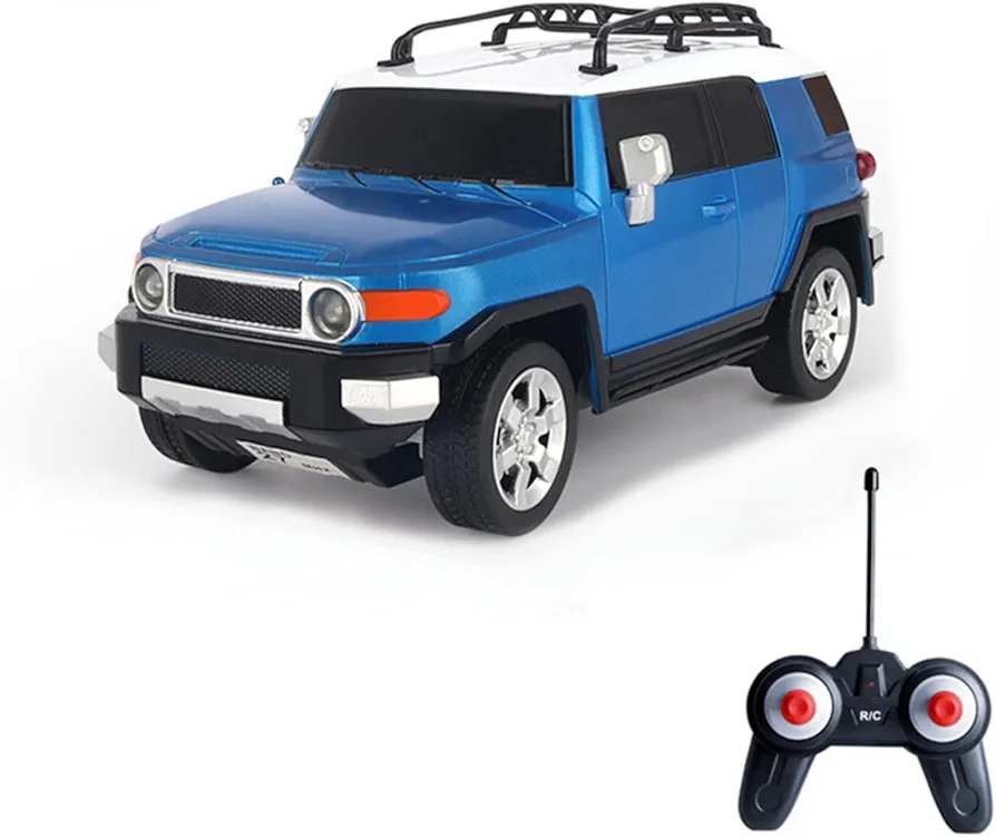 Vinie Remote Control Jeep for Boys, RC Cars Toyota FJ Cruiser, 1:24 Scale Officially Licensed Kids Toys, Drift Car with Cool Led Lights, 4 5 6 7 8 9 10 11 12 Year Old Boy Birthday Gift (Blue)