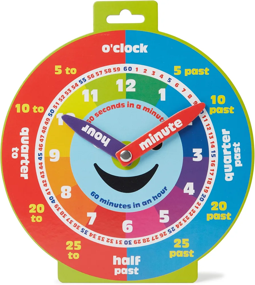 Morgan's Direct Early Learning Education Clock Moveable Hands Smiley Face Magnetic. - Easy to use and to learn for young children as well as durable and portable.