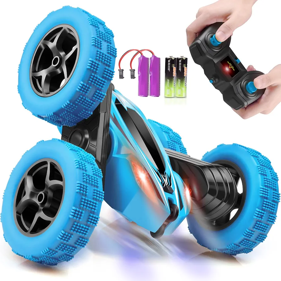 ORRENTE Remote Control Car, RC Cars Toys for Ages 5-7, 2.4GHz 4WD Fast RC Car Kids Toys for Ages 8-13, Double Sided 360° Rotating Monster Truck Toys for Girls RC Truck Toy Cars for Boys