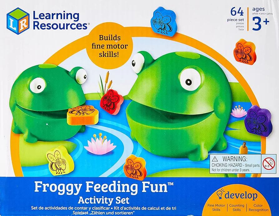 Learning Resources Froggy Feeding Fun Activity Set, Fine Motor Toy, 65 Pieces, Ages 3+