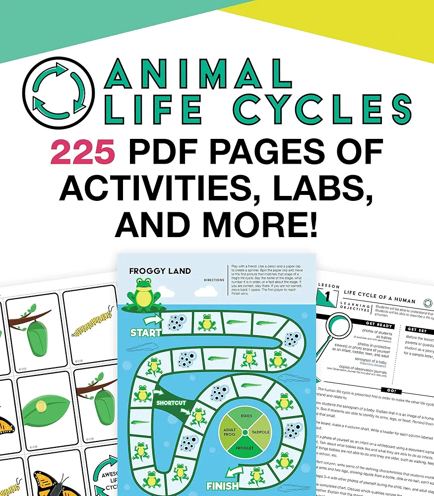 In A Flash Animal Life Cycle Instructional Resources—Flash Drive With Lessons, Journal, Templates, Posters, STEM Challenge, Life Cycle Charts, Animal E-Books, Grades K-2 (225 pgs)