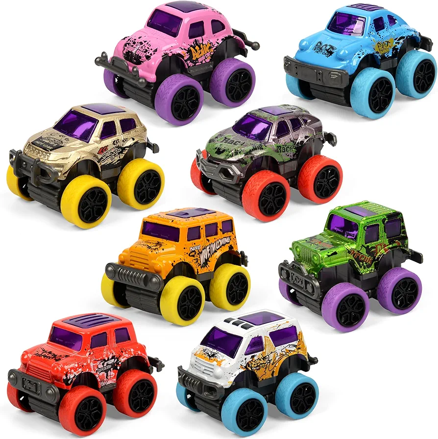 8 Pack Die-cast Mini Monster Truck for Boys and Girls,Pull Back Alloy Trucks Toy,Mini Pull Back Cars,Die-cast Race Cars for Kids Party Favors