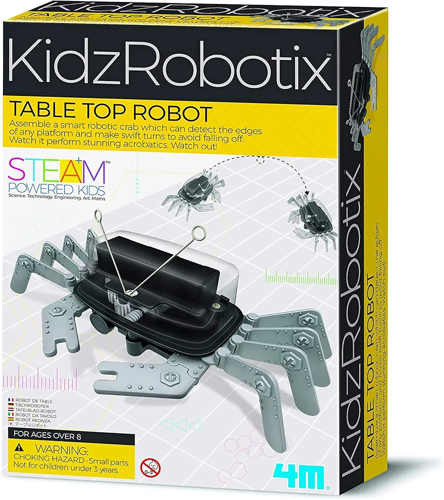 4M 5576 Table Top Robot - DIY Robotics Stem Toys, Engineering Edge Detector Gift for Kids & Teens, Boys & Girls (Packaging May Vary)