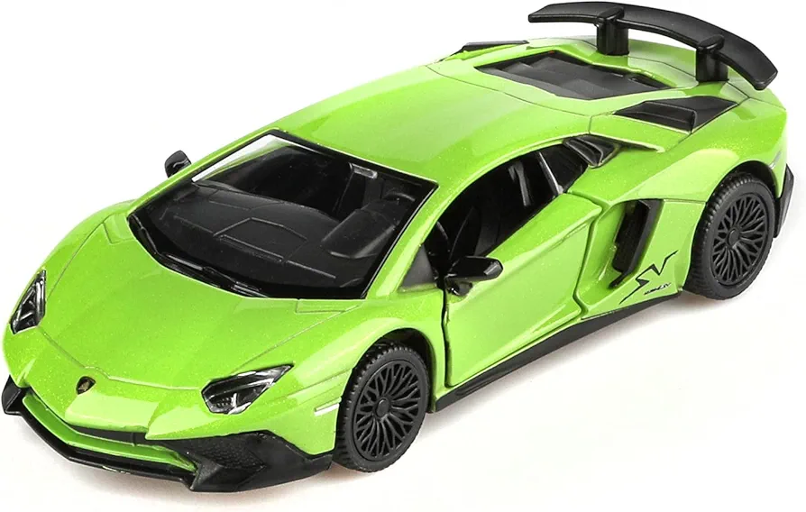 1/36 Scale Lamborghini Aventador LP750-4 SV Diecast Cars Models,Pull Back Vehicles Toy Cars,Cars Gifts for Boys Girls (Green)