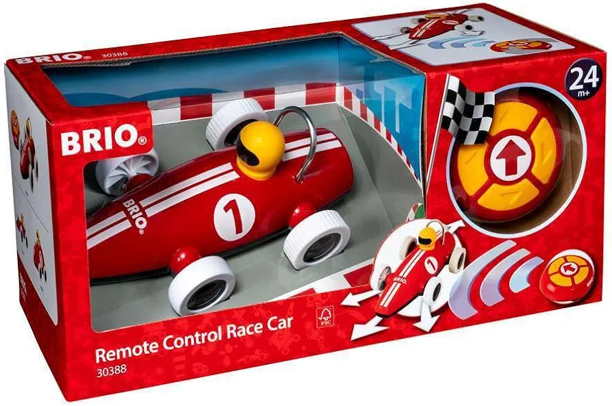 BRIO 30388 Remote Control Race Car - Interactive Racing Toy for Toddlers | Age Appropriate Design | High Impact-Resistant Plastic | Skill Development | Safety Assured