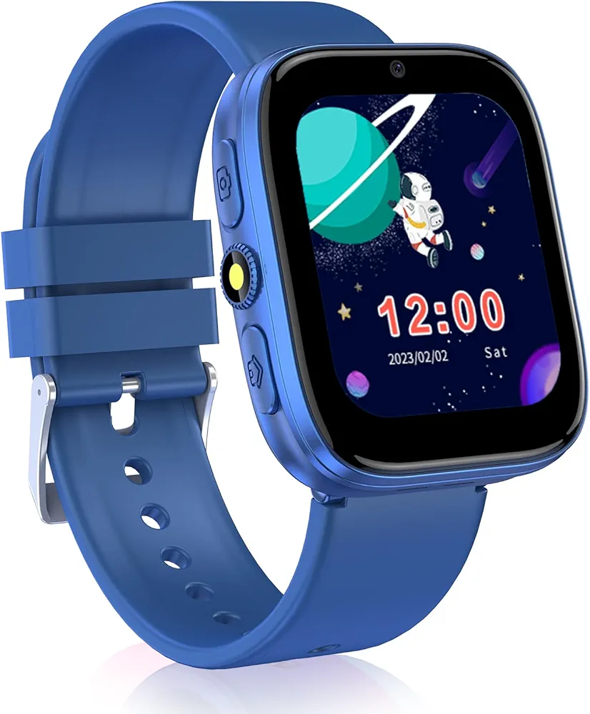 Kids Smart Watches for Girls Boys Ages 5 7 8 10 12, with Puzzle Games, Touch Screen, HDTouch Screen, Alarm Clock,Habit Tracking,Audio Book,Educational Birthday for Age 4-12 Child,Blue