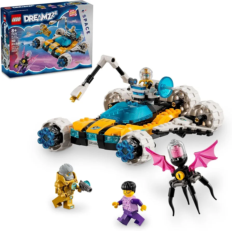 LEGO DREAMZzz Mr. Oz’s Space Car Toy, Transforming Vehicle Building Set, Includes TV Show Minifigures Mr. Oz, Albert and Jayden, Space Shuttle Toy Gift for Boys and Girls Aged 8 and Up, 71475