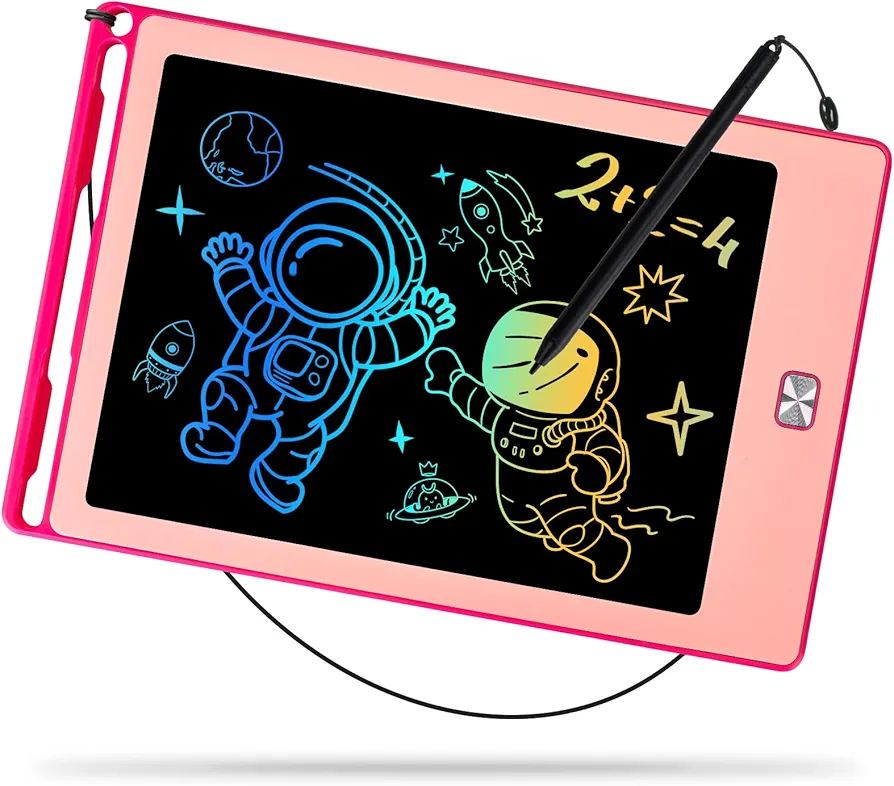 8.5 Inch LCD Writing Tablet for Kids, Reusable Doodle Drawing Board, Colorful Drawing Pad for Toddlers Educational Toys for Boys Girls Travel Essentials Game Toys for 3 4 5 6 Years Old Pink