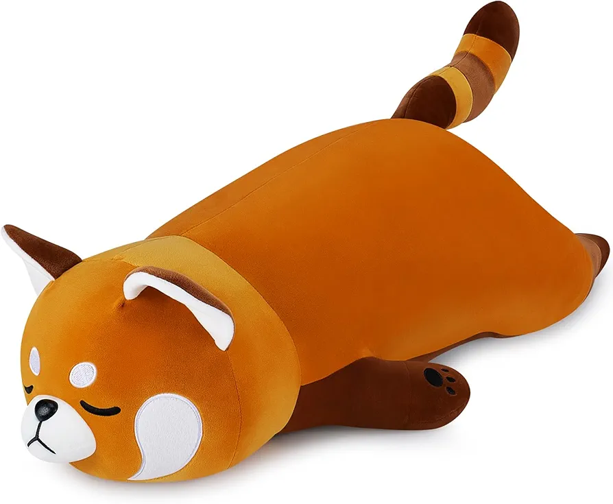 30'' Giant Red Panda Plush Stuffed Animal- Red Panda Plush Pillow Plushies, Large Sleeping Red Panda Plush Toy, Cute Hugging Plush Pillow, Room Decor Christmas Birthday Gifts for Kids Girls Boys