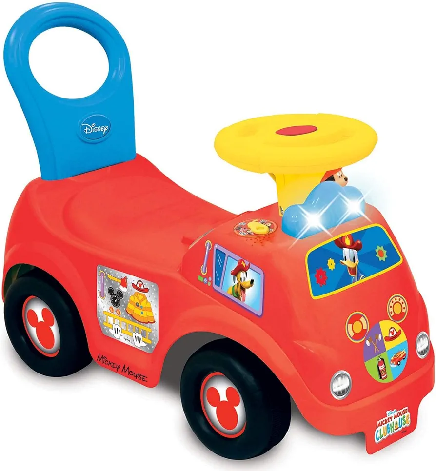 Kiddieland Toys Limited - Lights n' Sounds Mickey Fire Engine Rider, Red