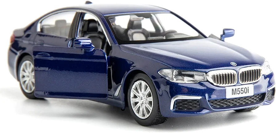 BMW M550i Car Model 1:36 Diecasting Alloy Toy Car, Pull Back Vehicles Toy Car for Toddlers Kids Boys Girls Gift Blue