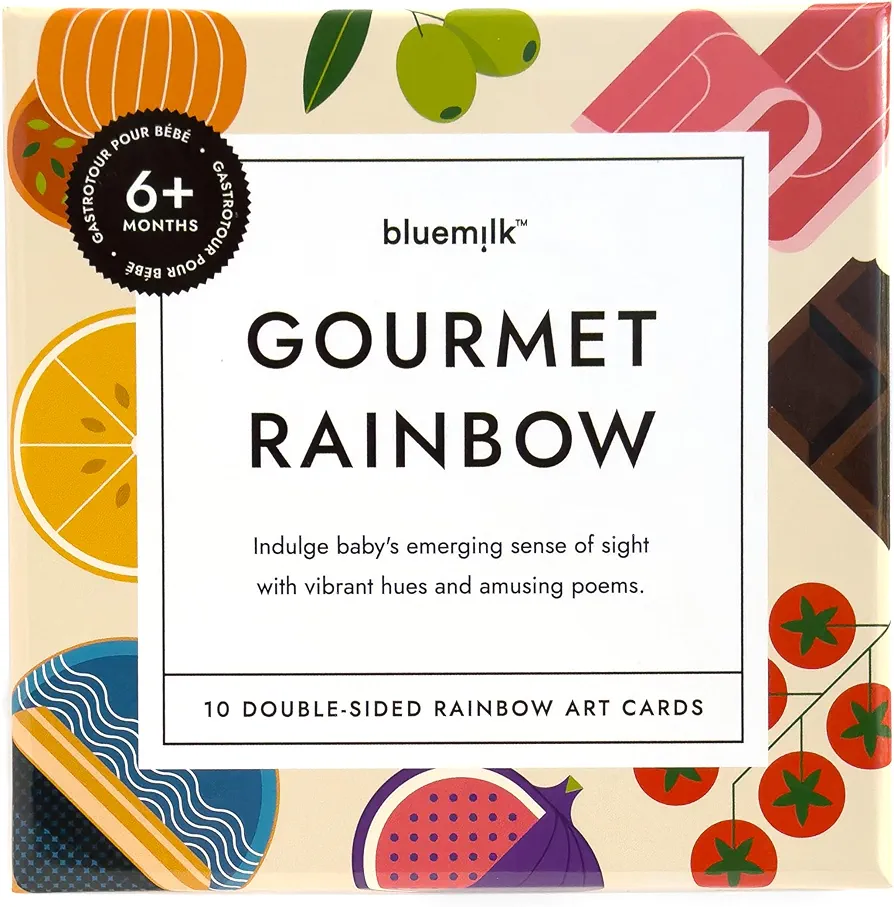 Gourmet Rainbow Art Cards Sensory Learning Toy Exploring Poems Color & Fancy Snack Food Facts Baby Speech Development Preschool Games Teacher Must Haves Baby 6-12 Months Toddler 1-4 Years