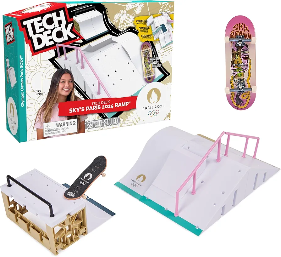 Tech Deck, Sky Brown’s Olympic Games Paris 2024 Ramp, Customizable X-Connect Park Creator Playset & Exclusive Fingerboard, Kids Toy for Ages 6 and up