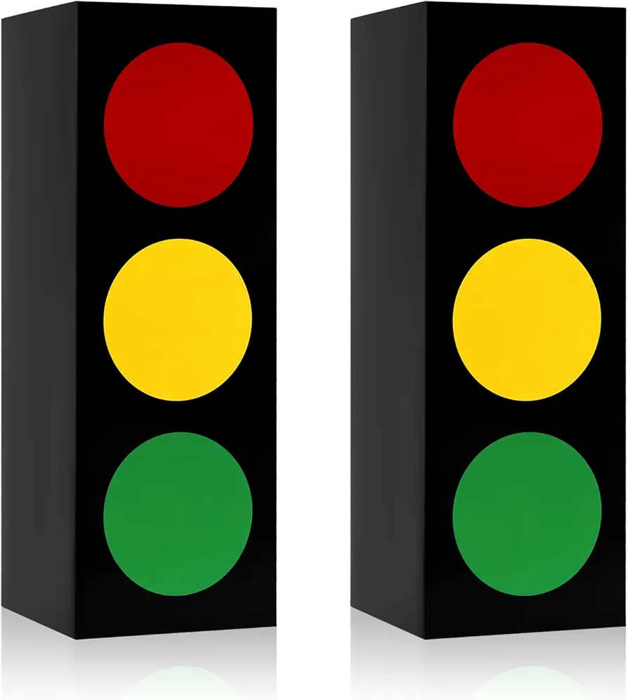 2pcs Traffic Light Favor Boxes for Kids, Creative Traffic Light Lamp Gift Boxes Funny Traffic Light Signs Table Centerpieces Present Boxes for Boys Girls Car Toy Themed Birthday Party Decorations