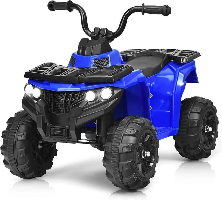 OLAKIDS Kids Ride on ATV, 6V Electric Vehicle for Toddler, Motorized Battery Powered Quad Toy Car for Boys Girls with Lights, MP3, USB (Navy)