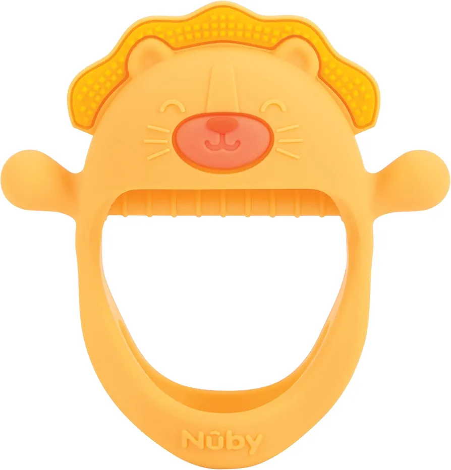 Nuby Silicone Wrist Teething Mitten - Teether Ring - 3+ Months - Lion