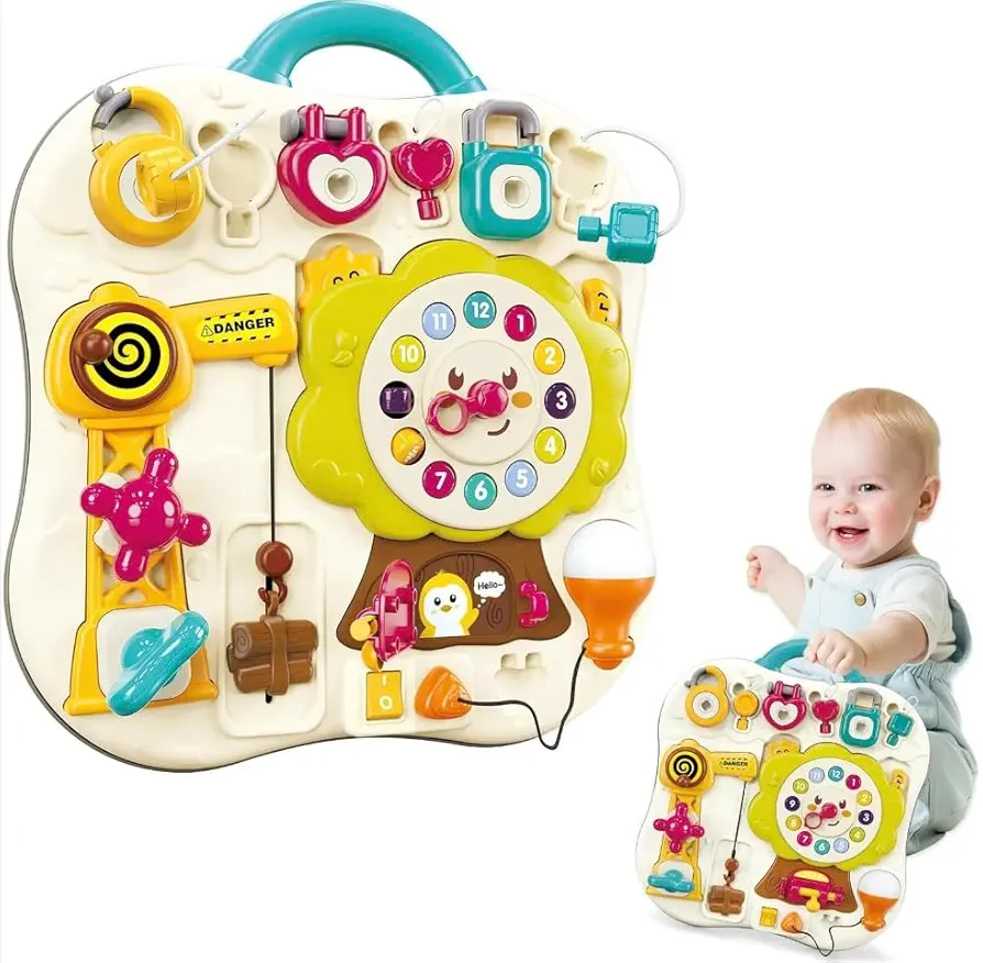 Educational Toys for Toddlers, Preschoolers, Baby Sensory Learning with Counting Clock, Shape Sorter, Activity Timer