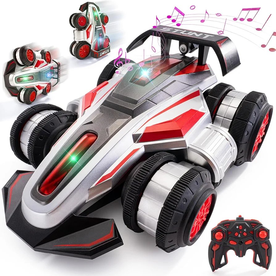 Remote Control Car, RC Stunt Car Toys for Ages 6-12, 2.4GHz 4WD RC Car for Kids Gift, 360° Rotating Monster Truck Toys for Girls RC Truck Toy Cars for Boys