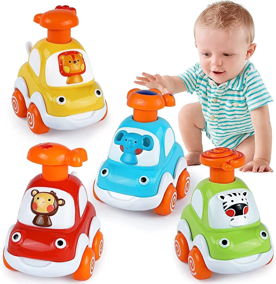 Palmatte 8 Cars Toys for 1 Year Old Boy Gifts Press and Go Cartoon Toys Cars for Toddlers 1-3 Baby Toys 12-18 Months One Year Old Boy Toys 1st Birthday Gifts for 1 2 3 Year Old Boys Girls