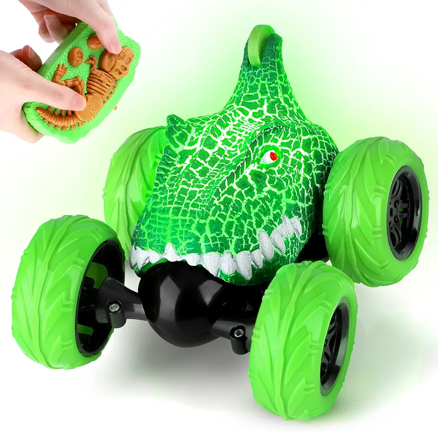 Remote Control Car for Toddlers, Dinosaur Toys RC Stunt Car 360 Degree Rolling Twister with Light, Remote Control Dinosaur Toys Car Vehicles for 3 4 5 6 7 8 Year Old Kids Boys Girls