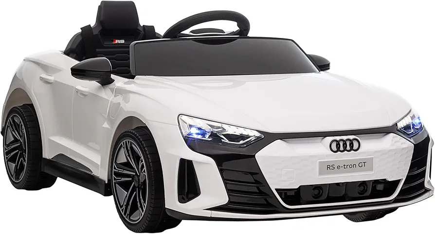 Aosom Kids Ride on Car, 12V Licensed Audi RS E-tron GT 3.1 MPH Electric Car for Kids, Ride-on Toy for Boys and Girls with Remote Control, 4 Wheels with Suspension, Horn, Music, Lights, White