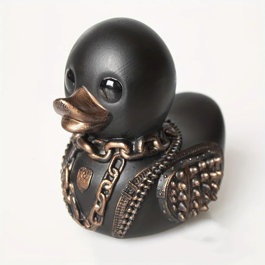 Unique Gothic Punk Rock Rubber Duck - Collectible Bath Toys , Lightweight Portable, Car Electric Decoration (3)