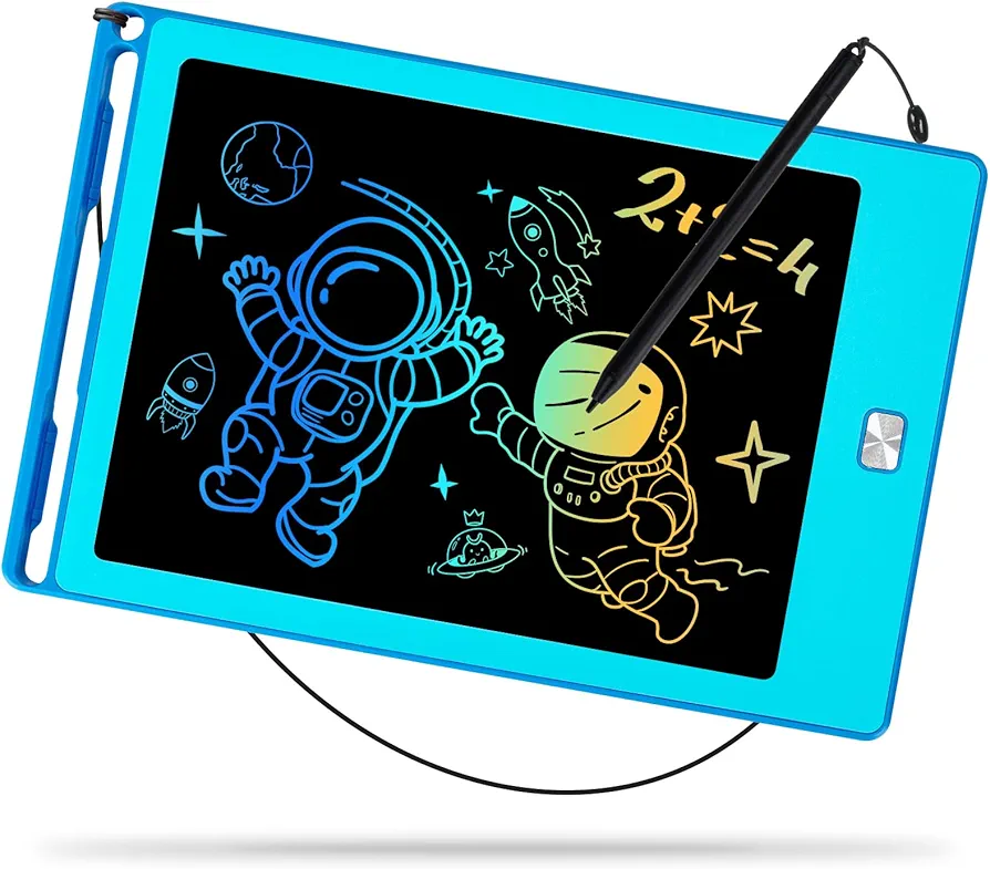 8.5 Inch LCD Writing Tablet for Kids, Reusable Doodle Drawing Board, Colorful Drawing Pad for Toddlers Educational Toys for Boys Travel Essentials Game Toys for 3 4 5 6 Years Old Blue