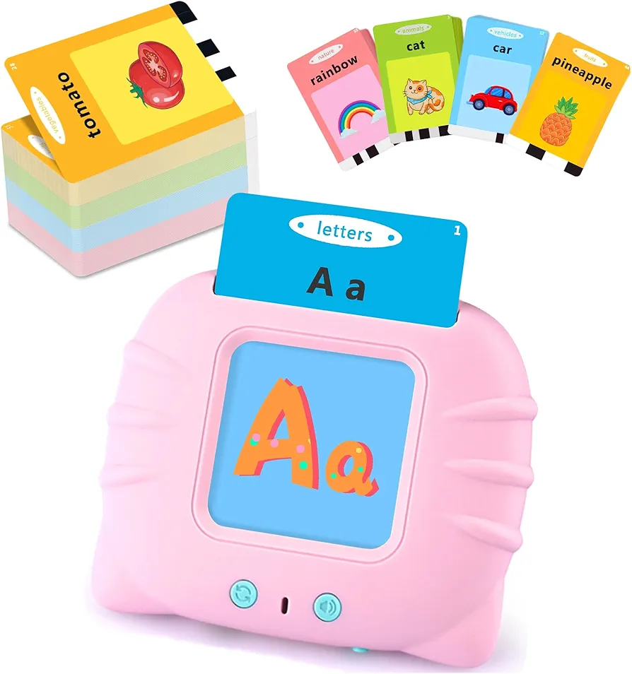 ABC Learning Flash Cards for Toddlers Age 1 2 3 4 5, Montessori Sensory Toys for Autistic Children, Preschool Learning Resources, Speech Therapy Toys, 384 Sight Words Pink