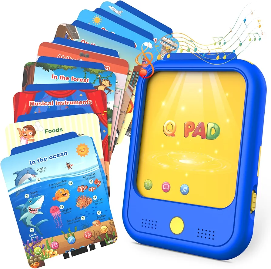 Kids Learning Tablet Educational Learning Pad to Learn Alphabets, Numbers, Foods, Time, Music, Vehicles,Jurassic Park, Tablet Toy for Toddlers Ages 2 3 4 5 6 Years Old