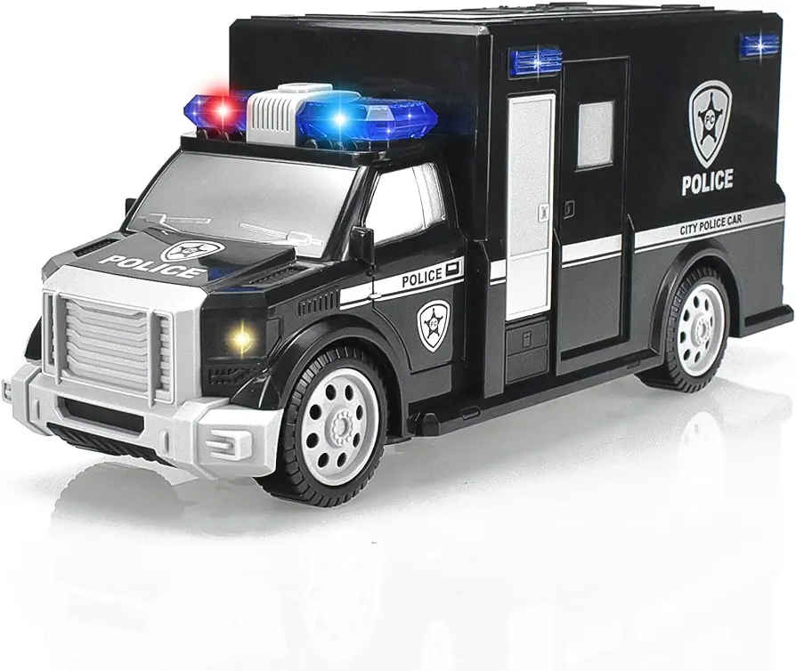 3-7 Year Old Boy Police Car Toy, LED Music Electric Universal Wheel Police Car Toy, 3-10 Year Old Boy and Girl Police Car Toy Gift