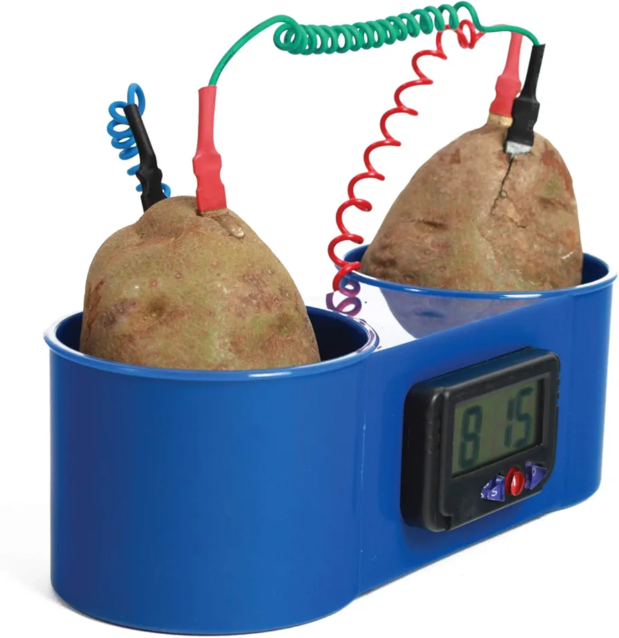 American Educational Blue Plastic Two Potato Clock, 8-1/2" Length x 3-1/2" Width x 2-3/4" Height