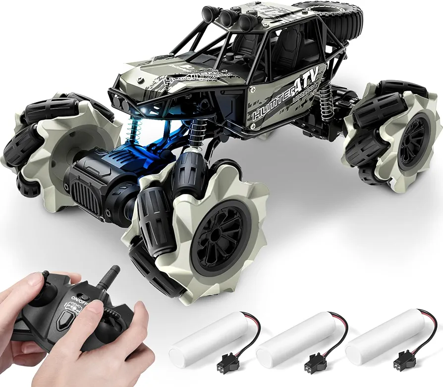 Remote Control Car, Off Road RC Stunt Cars, 1/20 4WD RC Crawler 2.4GHz 360° Rotating Rechargeable Metal Monster Truck Toy Gifts for Boys Girls Kids Adults Xmas