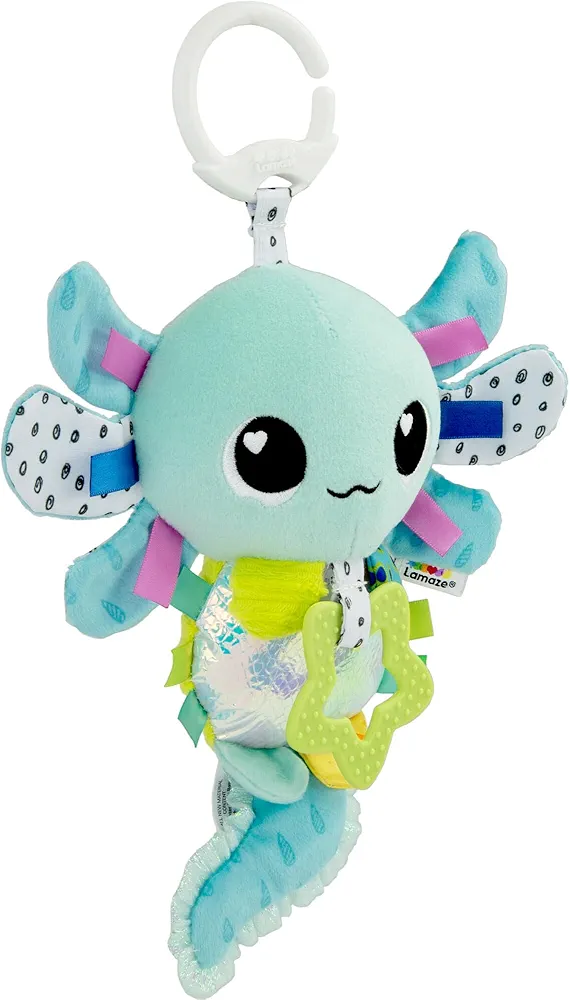 LAMAZE Alise The Axolotl Clip On Toy - Baby Sensory Toys for Stroller or Car - Developmental Stroller and Car Seat Toys - includes Clip for On-The-Go Stroller or Car Seat Play - Ages 0 Months and Up