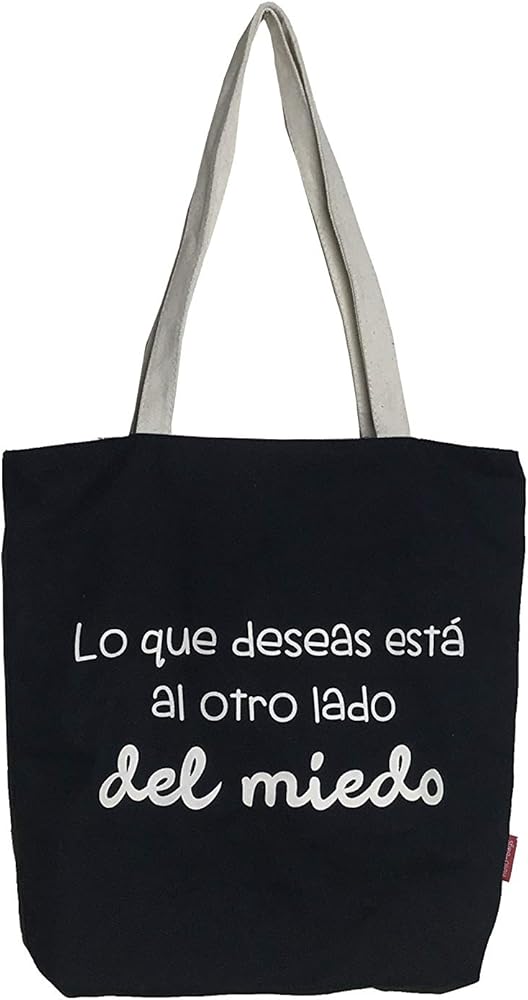 Econanos Hellobags2019 Canvas & Beach Tote Bag, 38 cm, Black (NEGRO)