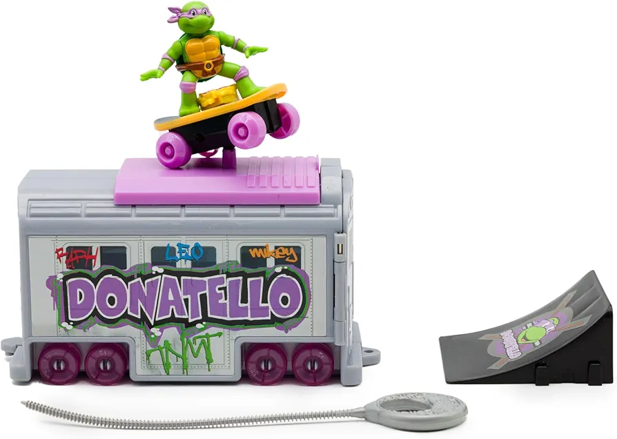 Teenage Mutant Ninja Turtles 5" Switch Kick Subway Launcher Donatello for Ages 3+ - Launch & Battle with Box Car - Collect All 4!