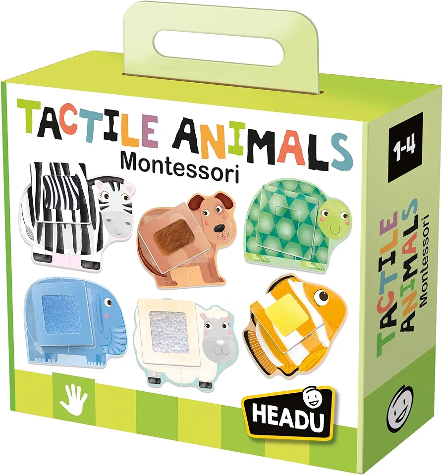 Headu Tactile Animals Montessori, Educational Toys for Boys and Girls Ages 1-4 Years Old, Toddler Learning Toys, Teacher Homeschool Supplies, Birthday