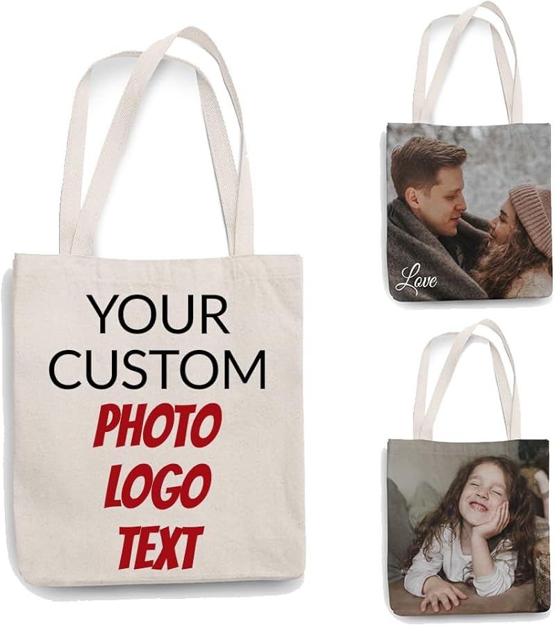 Personalized women's handbags, customized handbags with photo, logo, text, double-sided same picture, double-sided different pictures, business, travel, shopping reusable shoulder bag