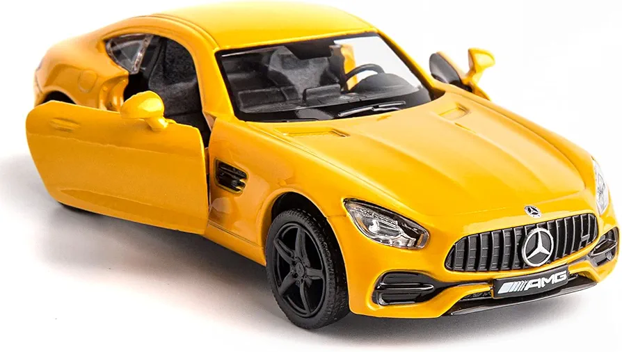 1:36 Scale Diecasting Alloy Car Model Mercedes-Benz AMG GTS Car Model Toy Car Pull Back Vehicles Toy Car for Toddlers Kids Boys Girls Gift (Yellow)