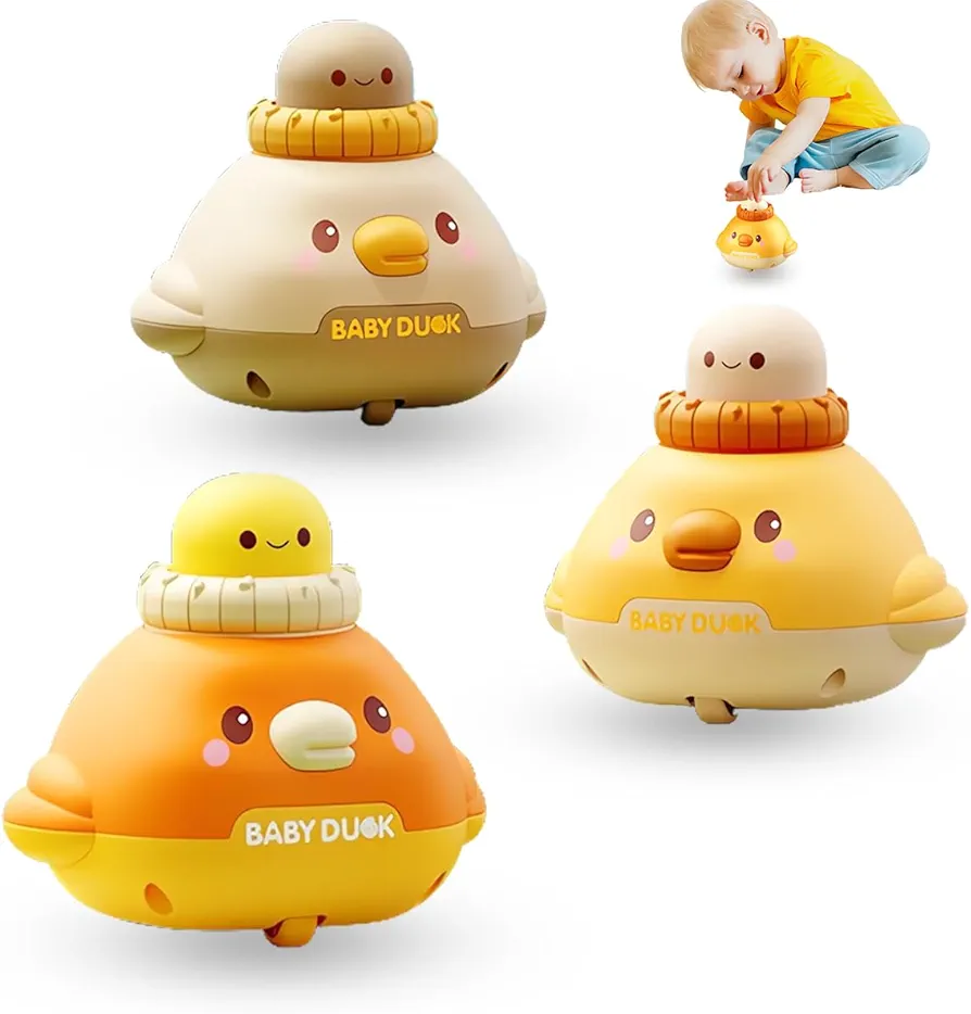 Baby Car Toys for Toddlers 1-3, 3 Pcs Animal Press and Go Baby Cars, Birthday Gifts to Boys and Girls (Duck)