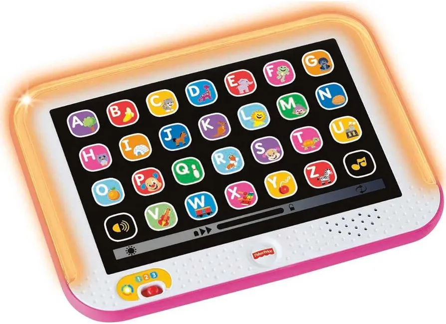 Fisher-Price Toddler Learning Toy Laugh & Learn Smart Stages Tablet with Lights & Music for Early Pretend Play, Pink, for Infants Ages 1+ Years