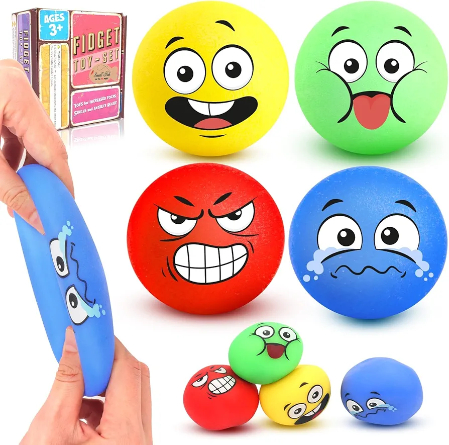 4 Pack Stress Cube and 4 Pack Emotion Stress Balls Bundle